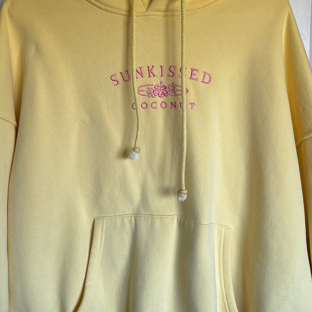 RARE DISCONTINUED Yellow Embroidered Sunkissed Coconut Hoodie